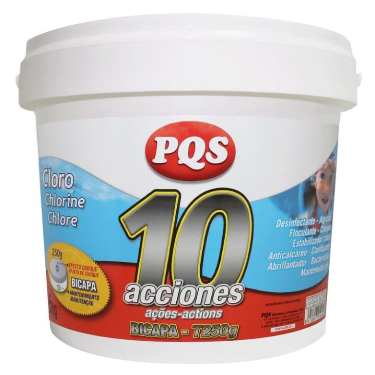 Cloro multifuncion bicapa piscinas PQS en tabletas de 250 g