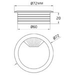 Tapon Pasacables Negro Ø 60x20 Mm - Imagen 2
