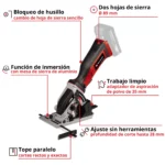 Mini Sierra Circular Te-cs 18/89 Li - Solo - Imagen 2