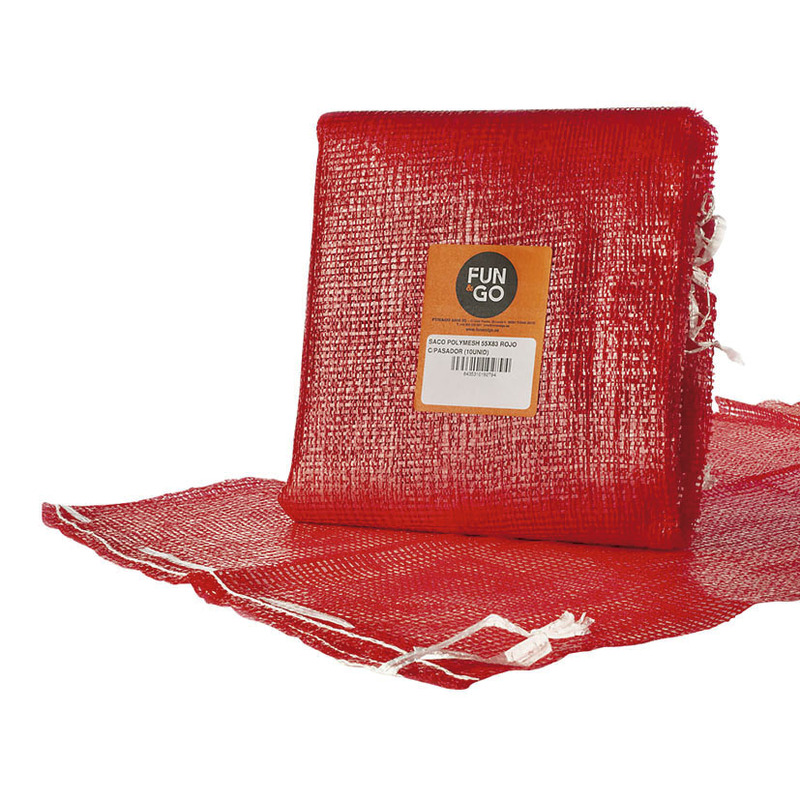 Saco Para Fruta, Leña Etc 55x83 Cm Rojo Con Cierre (10 Uds)