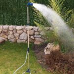 ducha de jardín con trípode