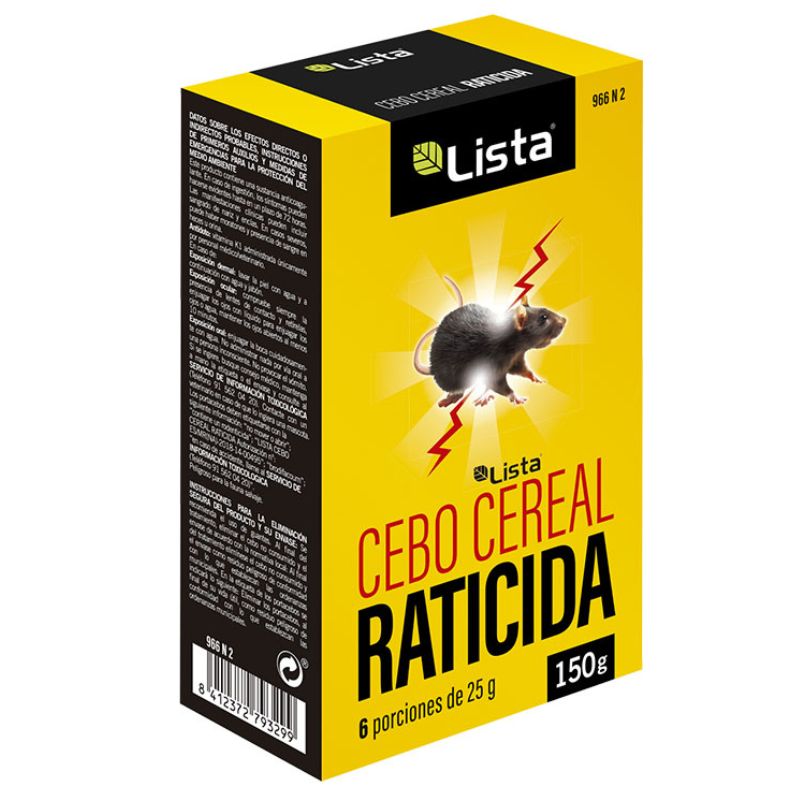raticida cebo cereal lista Cebo cereal raticida grano en bolsas listas para control de ratones y ratas
