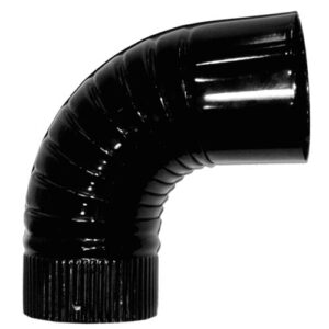 codo estufa vitrificado 150mm negro de 90 grados Wolfpack 22011120