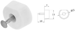 Soporte 163 Plastico Blanco Ø15x7x19 Mm ( 8 Uds)