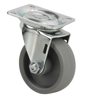 Rueda Goma/gris Placa Ø50x18mm