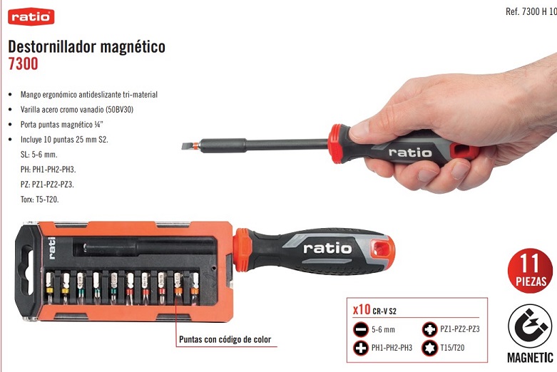 destornillador_magnetico_juego_7300h10 Destornillador Magnetico + 10 Puntas - Imagen 1
