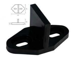 Guia Inferior Puerta Corredera Pcr11 Negra