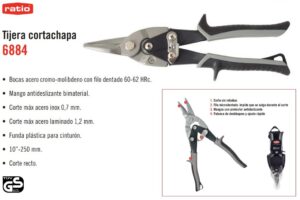 Ratio Tijera Cortachapa 250mm 10" Corte Recto - Imagen 2