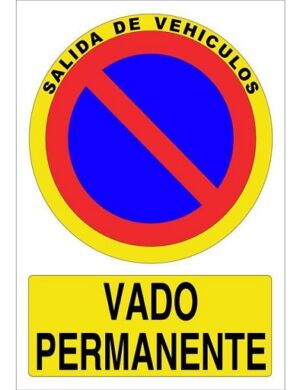 Cartel Vado Permanente 297x210 Mm