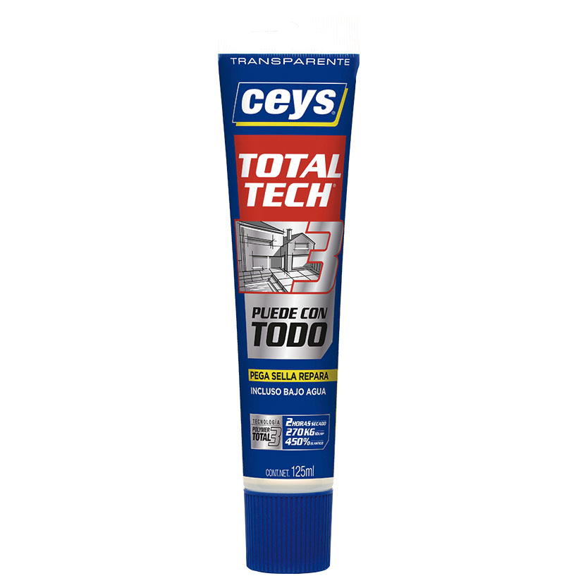 000001014200 Ceys Adhesivo Sellador Total Tech 125ml Transparente - Imagen 1