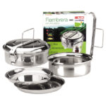 Fiambrera Cilindrica Inox 18 Cm 2 Platos