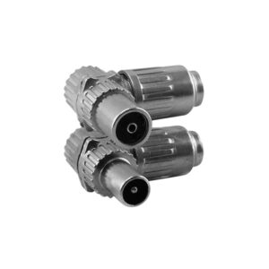Clavija Coaxial Acodada Metalica Hembra