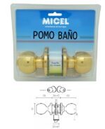 Pomo Puerta Bola Baño Laton Pulido - Imagen 2