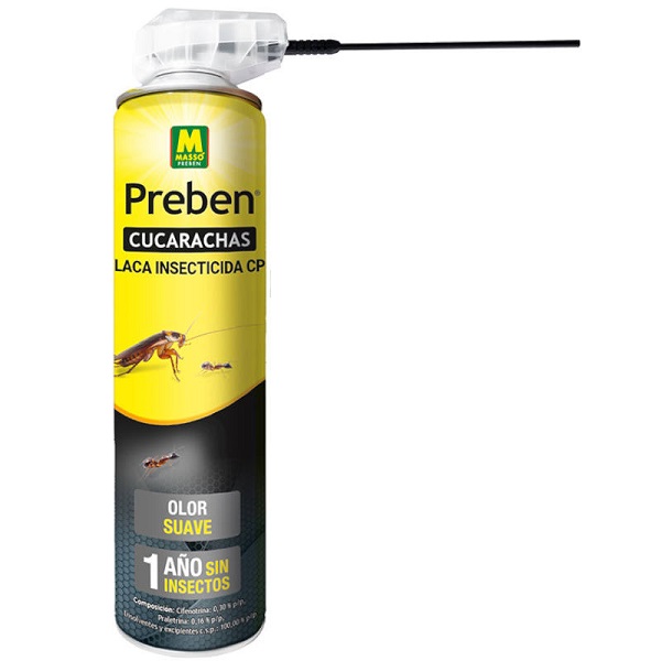 Laca insecticida contra cucarachas en aerosol para control de insectos rastreros