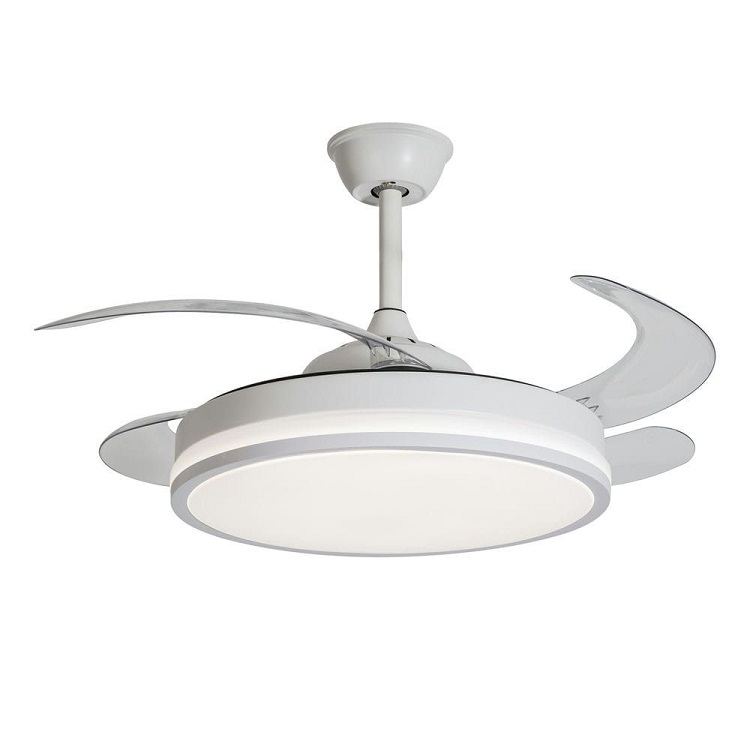 Ventilador Techo Led Aspas Retractiles Blanco
