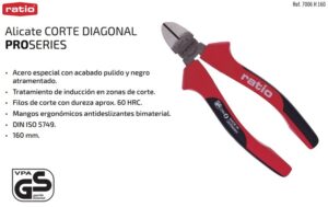 Ratio Alicate Corte Diagonal 160 Mm. Prof.