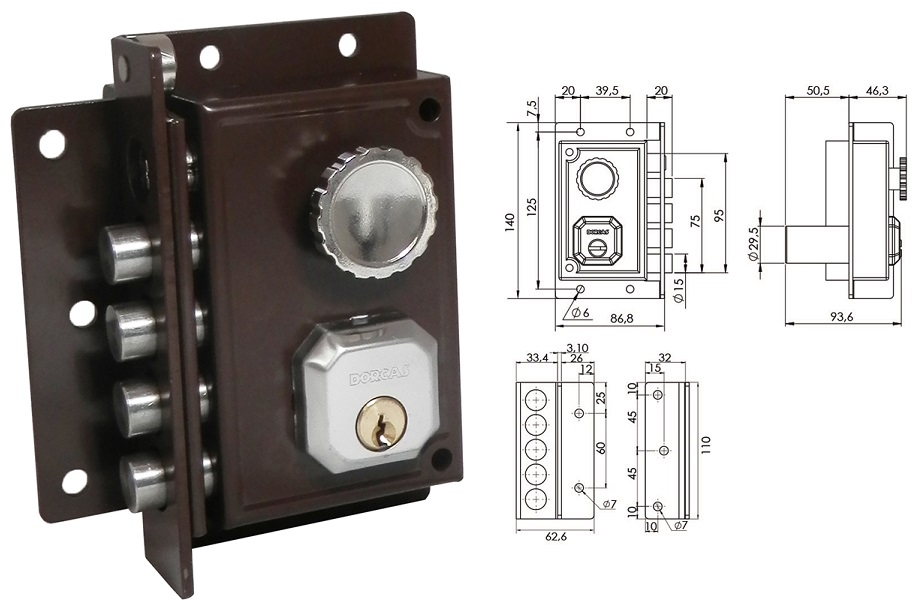 Cerradura Sobreponer Dorcas C911 Izquierda - Imagen 2