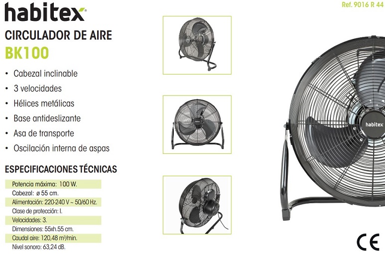 Ventilador Bk100 Aspas Oscilantes