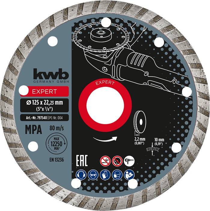 Disco Corte Diamante Fino 115x22 Mm Kwb
