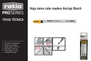 Bosch Hoja Sierra Calar Madera Corte Fino Anclaje  (3 Uds)