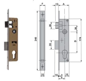 Cerradura Embutir 85/28 Cc Cromo