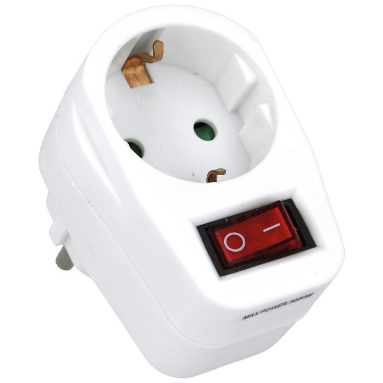 adaptador___interruptor-3213 Adaptador Con Interruptor 1 Toma Blanco - Imagen 1
