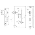 Cerradura C/c 335-50/70 Acero Cromo Mate - Imagen 2