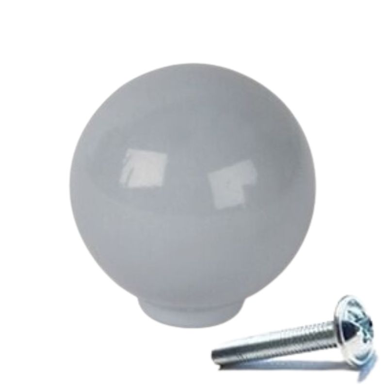 POMO_BOLA_GRIS_BRILLANTE Pomo Bola Abs Ø 29mm Gris Brillo - Imagen 1