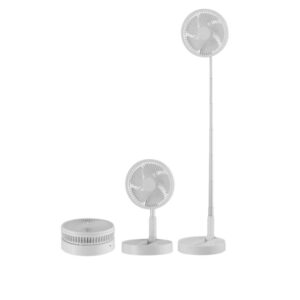 Ventilador Portatil Dc Galan Blanco 10w 3 Velocidades Bateria Regx20x20cm Plegable+remoto+temporizador