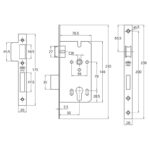 Cerradura 334-50/70 Acero Cromo Mate(s) - Imagen 2