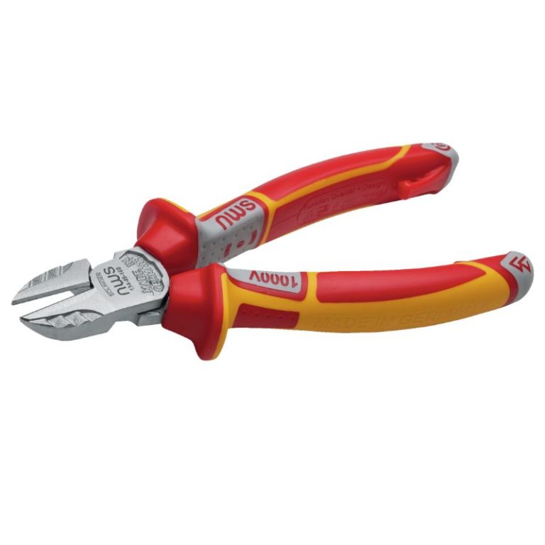 Alicate corte NWS CombiMax VDE 180 mm con mangos aislados rojos y amarillos