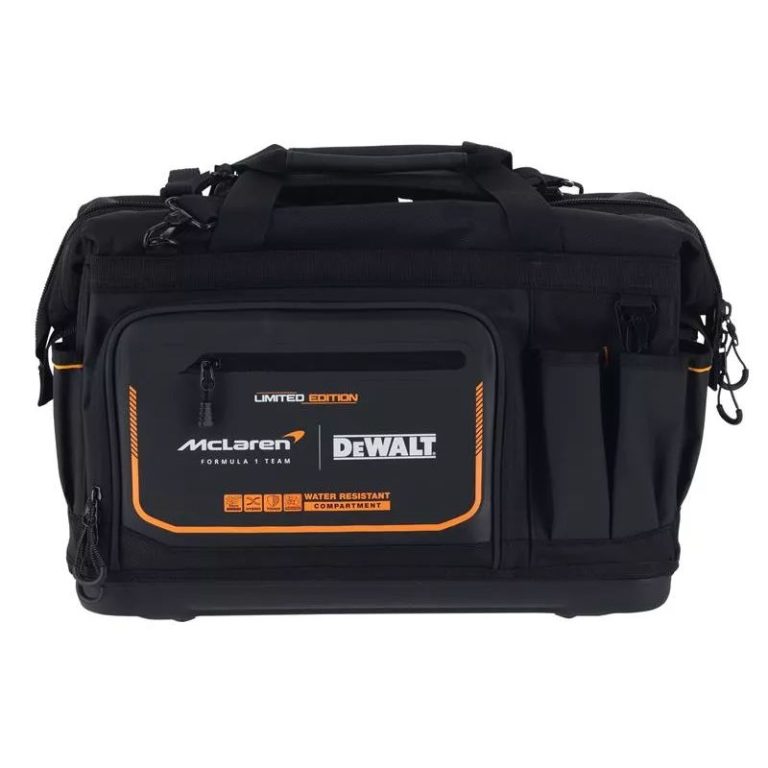 Bolsa herramientas DeWalt McLaren DWST60104-9 negra con detalles naranjas