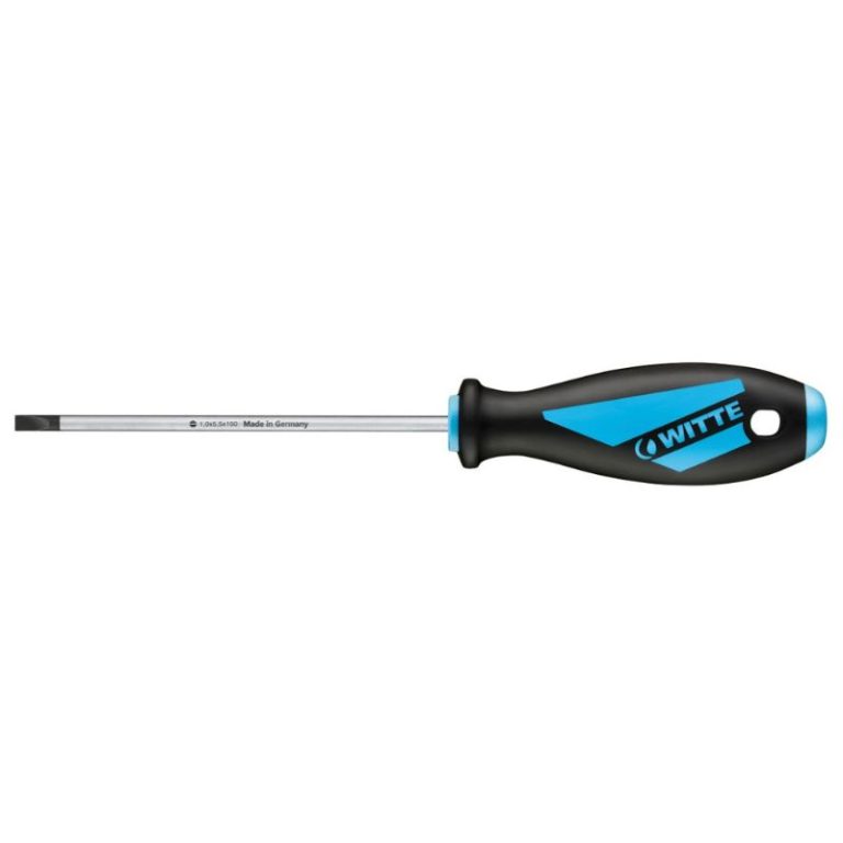 Destornillador plano Witte 150mm MAXX con punta de 5,5 mm y mango negro y azul