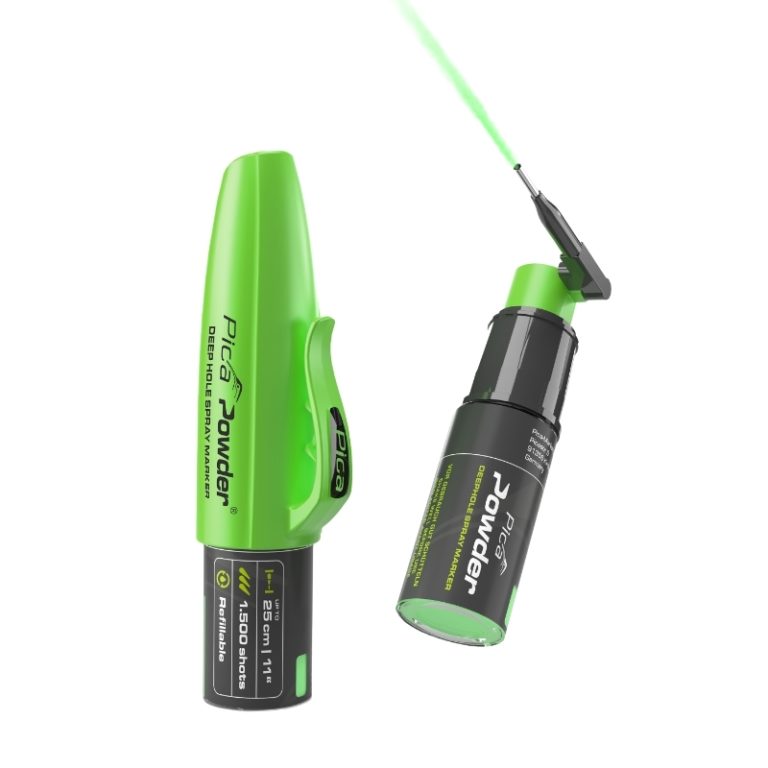 Marcador spray Pica 2020 Powder verde con boquilla alargada para agujeros profundos