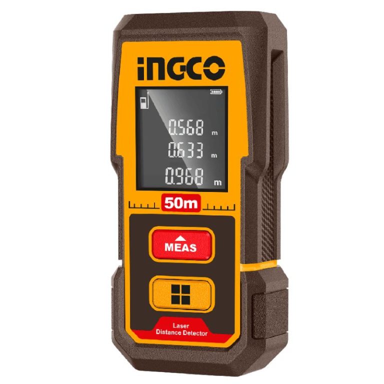 Medidor láser INGCO 50m negro y amarillo con pantalla digital