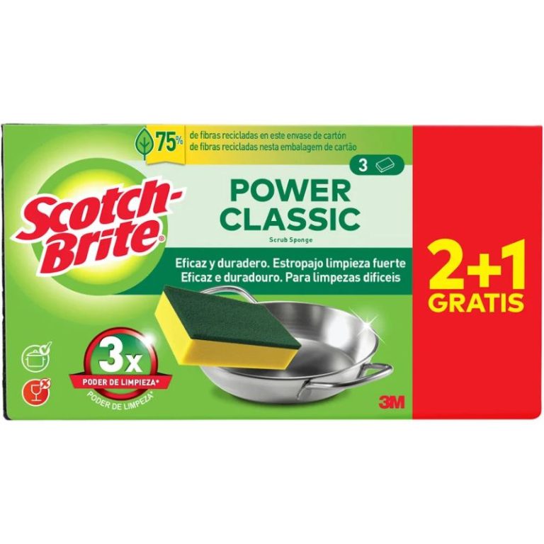 Scotch Brite Estropajo fibra verde con esponja
