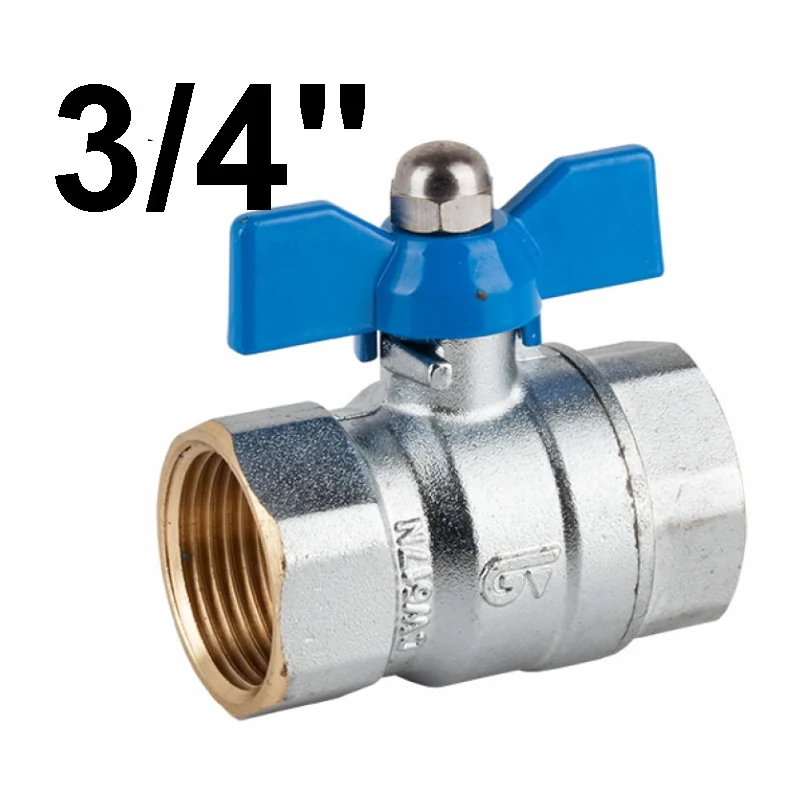 Valvula Esfera Metal Palomilla H-h 3/4"
