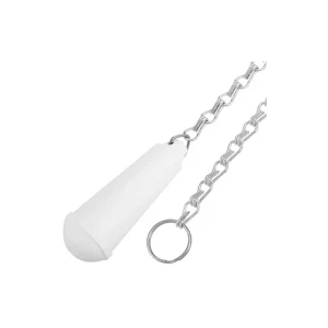 Tirador Cadena Aluminio W.c. Pomo Blanco