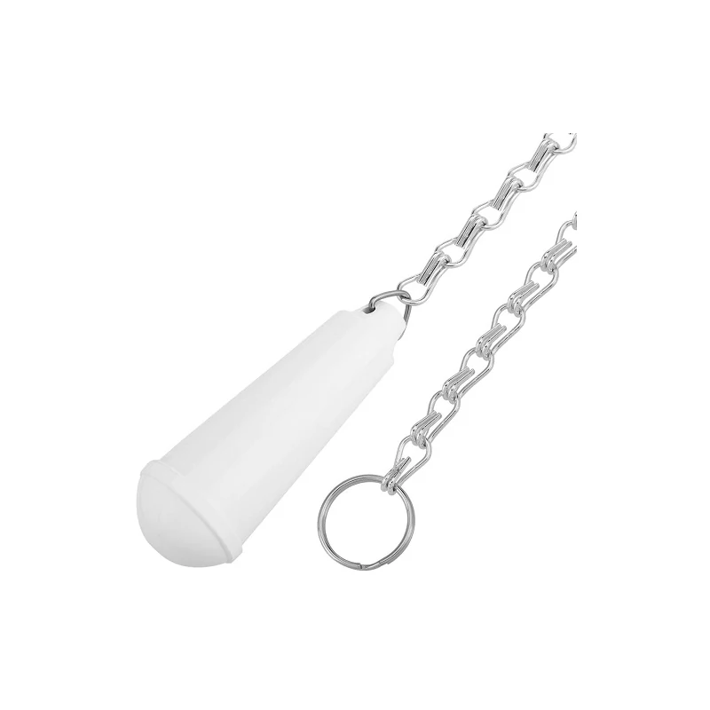 Tirador Cadena Aluminio W.c. Pomo Blanco