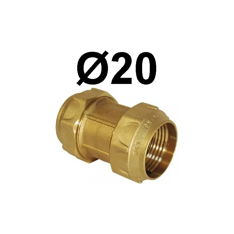 170202-manguito-20-laton-fitting Manguito Ø 20 Laton Fitting - Imagen 1