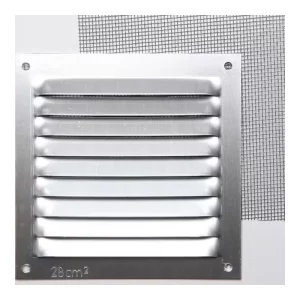 Rejilla Ventilacion Aluminio Con Mosquitera 17x17 Cm Plata