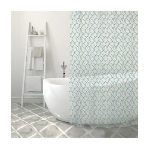 Cortina baño PVC Algae Blue para renovar el baño