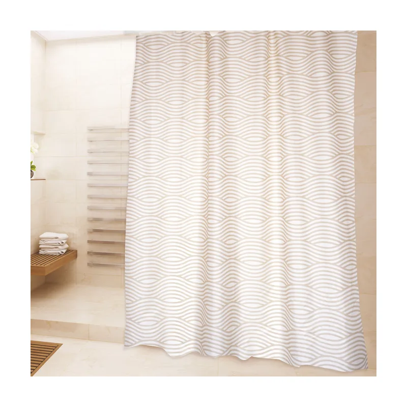 Cortina baño poliéster Wave Beige para renovar el baño