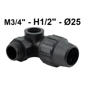Codo Macho 3sal (1 Vert.). 25-3/4-1/2 Fitting