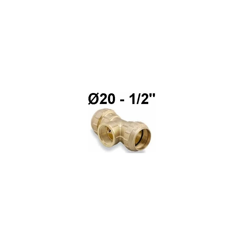 Te Derivacion 20 Rosca Hembra 1/2 Laton Fitting