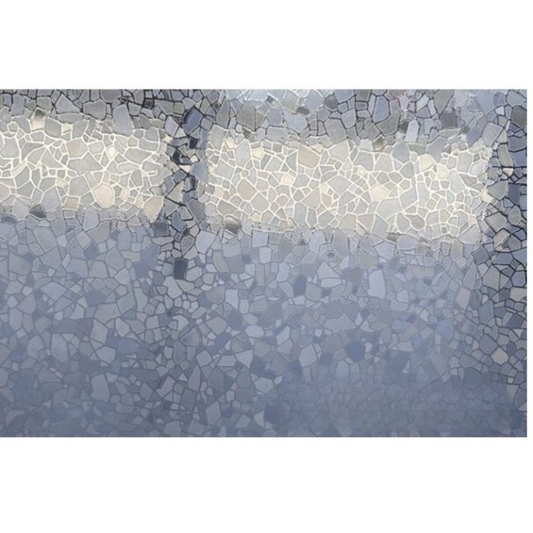 Lámina estática decorativa D010 con diseño translúcido de efecto mosaico gris