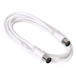 Cable antena tv blanco de 1,5 metros para conexión de televisión