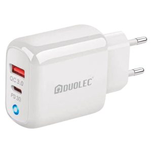 Cargador usb tipo c DUOLEC CVR6 con doble puerto USB y USB C
