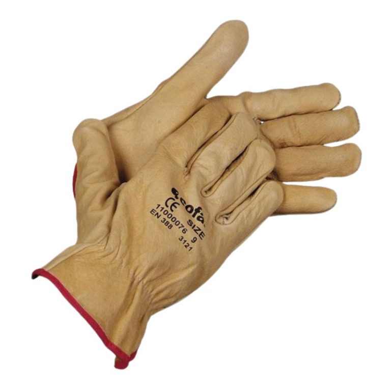 Guantes piel vacuno impermeables amarillos repelentes al agua