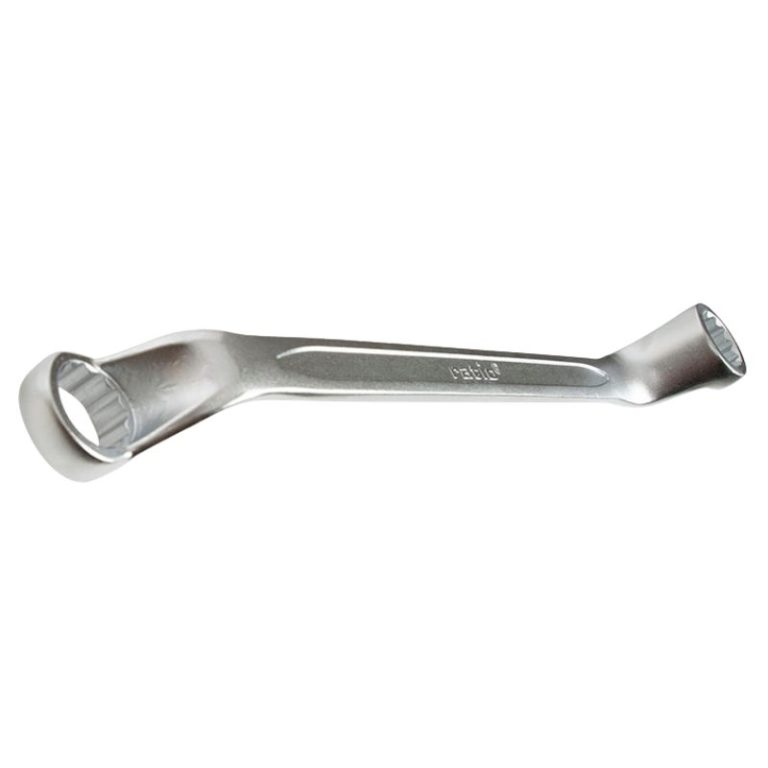 Llave estrella acodada acero con acabado satinado y perfil alto